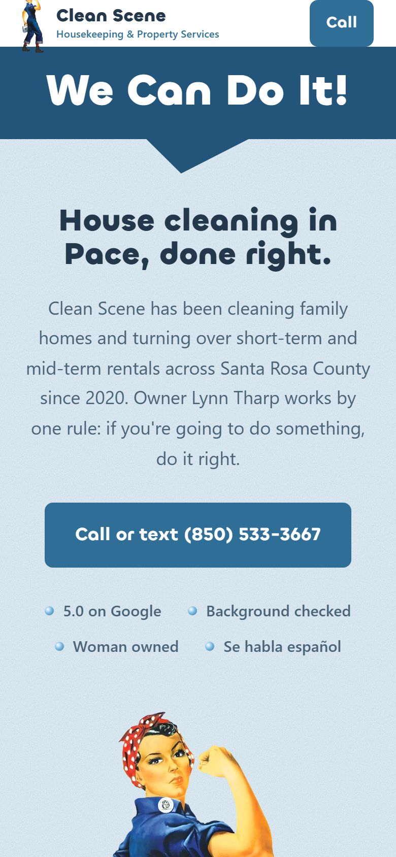Clean Scene homepage on a phone